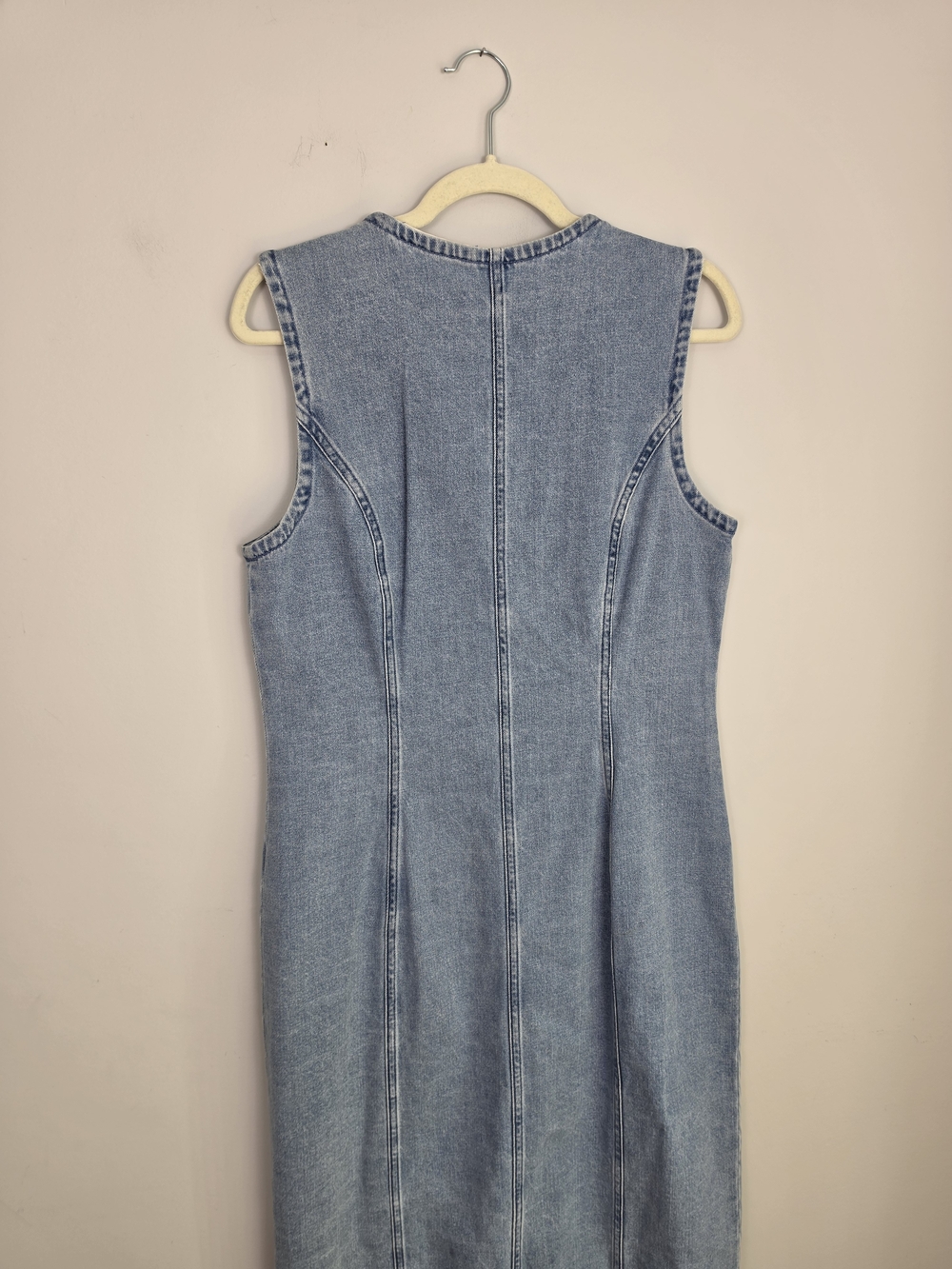 Abercrombie & Fitch The Mara Denim Vest Midi Dress Large Button Front - Picture 13 of 16